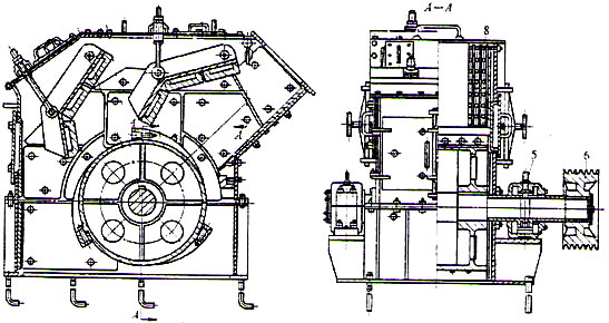 單段破碎機(jī)作業(yè)原理圖